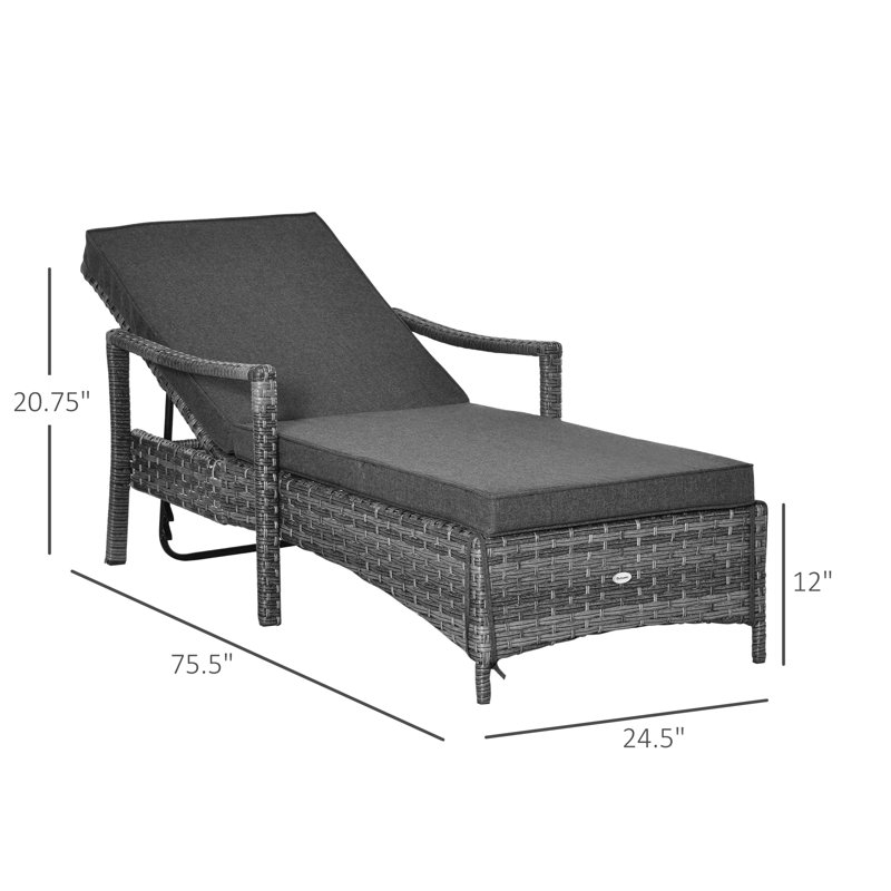 Outsunny Outdoor Wicker Chaise Lounge Wayfair
